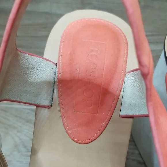 Topshop Womens Coral White Platform Wedge Heel Sandals - Picture 11 of 14